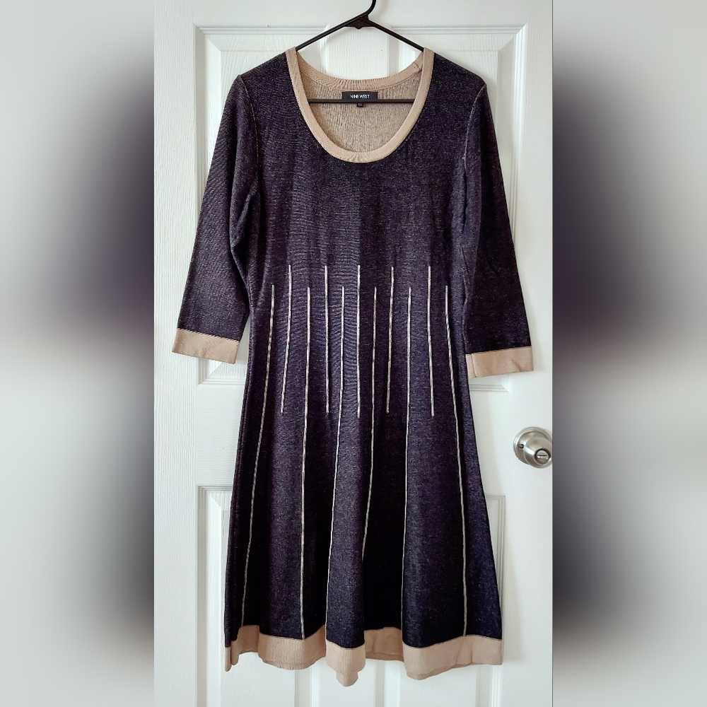 Nine West 3/4 Sleeves A-line Sweater Dress